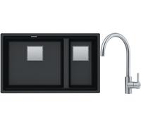 Conjunto fregadero de granito Franke Kanon 125.0529.871, grifo de cocina Franke Eos 115.0590.044