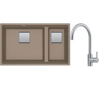 Conjunto fregadero de granito Franke Kanon 125.0529.872, grifo de cocina Franke Eos 115.0590.044