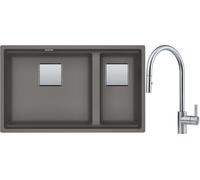 Conjunto fregadero de granito Franke Kanon 125.0529.875, grifo de cocina Franke Eos 115.0590.045