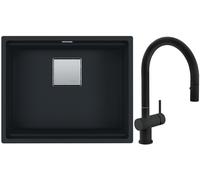 Conjunto fregadero de granito Franke Kanon 125.0630.924, grifo de cocina Franke Active Neo 115.0653.404