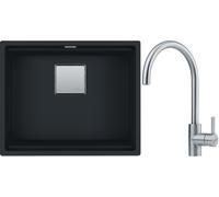 Conjunto fregadero de granito Franke Kanon 125.0630.924, grifo de cocina Franke Eos 115.0590.044