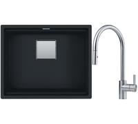 Conjunto fregadero de granito Franke Kanon 125.0630.924, grifo de cocina Franke Eos 115.0590.045