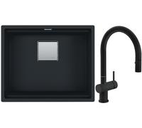 Conjunto fregadero de granito Franke Kanon 125.0630.925, grifo de cocina Franke Active Neo 115.0653.404