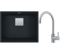 Conjunto fregadero de granito Franke Kanon 125.0630.925, grifo de cocina Franke Eos 115.0590.044