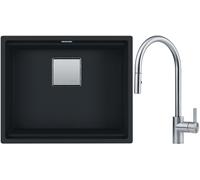 Conjunto fregadero de granito Franke Kanon 125.0630.925, grifo de cocina Franke Eos 115.0590.045