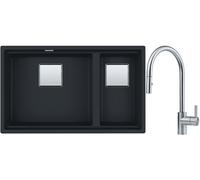 Conjunto fregadero de granito Franke Kanon 125.0630.926, grifo de cocina Franke Eos 115.0590.045