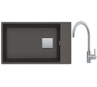 Conjunto fregadero de granito Franke Kanon 125.0714.194, grifo de cocina Franke Eos 115.0590.044