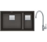 Conjunto fregadero de granito Franke Kanon 125.0714.199, grifo de cocina Franke Eos 115.0590.044