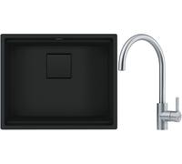 Conjunto fregadero de granito Franke Kanon 125.0721.150, grifo de cocina Franke Eos 115.0590.044