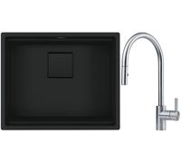 Conjunto fregadero de granito Franke Kanon 125.0721.150, grifo de cocina Franke Eos 115.0590.045