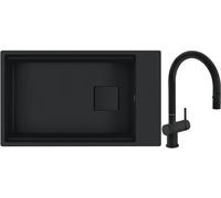 Conjunto fregadero de granito Franke Kanon 125.0721.161, grifo de cocina Franke Active Neo 115.0653.404