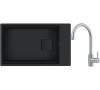 Conjunto fregadero de granito Franke Kanon 125.0721.161, grifo de cocina Franke Eos 115.0590.044