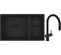 Conjunto fregadero de granito Franke Kanon 125.0721.162, grifo de cocina Franke Active Neo 115.0653.404