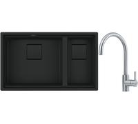 Conjunto fregadero de granito Franke Kanon 125.0721.162, grifo de cocina Franke Eos 115.0590.044