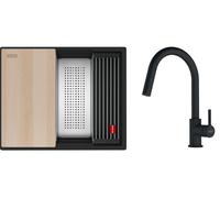 Conjunto fregadero de granito Franke Kanon 125.0749.662, grifo de cocina Franke Lina 115.0626.053