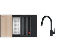 Conjunto fregadero de granito Franke Kanon 125.0749.672, grifo de cocina Franke Lina 115.0626.053