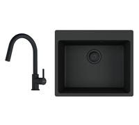 Conjunto fregadero de granito Franke Maris 114.0661.699, grifo de cocina Franke Lina 115.0626.053