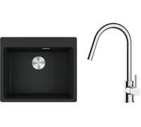 Conjunto fregadero de granito Franke Maris 114.0661.699, grifo de cocina Oltens Litla 35204100