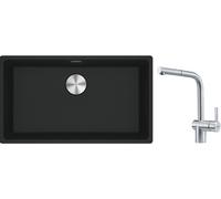 Conjunto fregadero de granito Franke Maris 125.0686.637, grifo de cocina Franke Atlas 115.0521.439