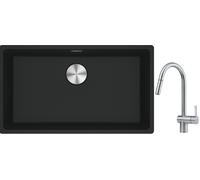Conjunto fregadero de granito Franke Maris 125.0686.637, grifo de cocina Franke Atlas 115.0590.047