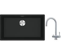 Conjunto fregadero de granito Franke Maris 125.0686.637, grifo de cocina Franke Eos 120.0179.979