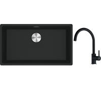 Conjunto fregadero de granito Franke Maris 125.0686.637, grifo de cocina Franke Lina 115.0626.020