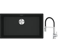 Conjunto fregadero de granito Franke Maris 125.0686.637, grifo de cocina Franke Lina 115.0626.085