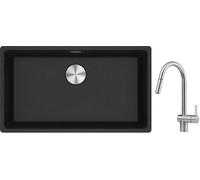 Conjunto fregadero de granito Franke Maris 125.0686.638, grifo de cocina Franke Atlas 115.0590.047