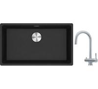 Conjunto fregadero de granito Franke Maris 125.0686.638, grifo de cocina Franke Eos 120.0179.979