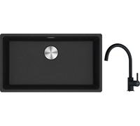 Conjunto fregadero de granito Franke Maris 125.0686.638, grifo de cocina Franke Lina 115.0626.020