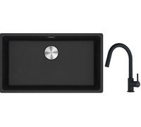 Conjunto fregadero de granito Franke Maris 125.0686.638, grifo de cocina Franke Lina 115.0626.053