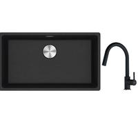 Conjunto fregadero de granito Franke Maris 125.0686.638, grifo de cocina Franke Lina 115.0626.055