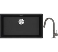 Conjunto fregadero de granito Franke Maris 125.0686.638, grifo de cocina Franke Lina 115.0626.057