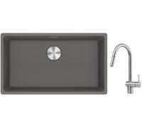 Conjunto fregadero de granito Franke Maris 125.0686.639, grifo de cocina Franke Atlas 115.0590.047