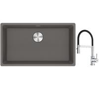 Conjunto fregadero de granito Franke Maris 125.0686.639, grifo de cocina Franke Lina 115.0626.085