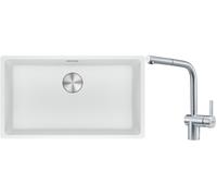 Conjunto fregadero de granito Franke Maris 125.0686.711, grifo de cocina Franke Atlas 115.0521.439