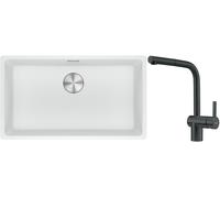 Conjunto fregadero de granito Franke Maris 125.0686.711, grifo de cocina Franke Atlas 115.0550.427