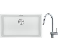 Conjunto fregadero de granito Franke Maris 125.0686.711, grifo de cocina Franke Atlas 115.0590.047