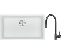 Conjunto fregadero de granito Franke Maris 125.0686.711, grifo de cocina Franke Eos 115.0613.671