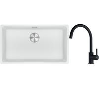 Conjunto fregadero de granito Franke Maris 125.0686.711, grifo de cocina Franke Lina 115.0626.020