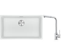 Conjunto fregadero de granito Franke Maris 125.0686.711, grifo de cocina Franke Sirius Side 115.0668.280