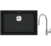 Conjunto fregadero de granito Franke Maris 125.0686.715, grifo de cocina Franke Eos 115.0590.045