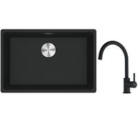 Conjunto fregadero de granito Franke Maris 125.0686.715, grifo de cocina Franke Lina 115.0626.019