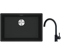 Conjunto fregadero de granito Franke Maris 125.0686.715, grifo de cocina Franke Lina 115.0626.020