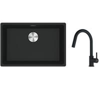 Conjunto fregadero de granito Franke Maris 125.0686.715, grifo de cocina Franke Lina 115.0626.053