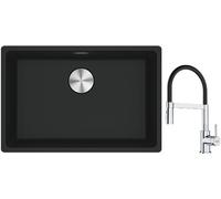 Conjunto fregadero de granito Franke Maris 125.0686.715, grifo de cocina Franke Lina 115.0626.085