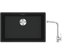 Conjunto fregadero de granito Franke Maris 125.0686.715, grifo de cocina Franke Sirius Side 115.0668.280