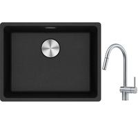 Conjunto fregadero de granito Franke Maris 125.0686.716, grifo de cocina Franke Atlas 115.0590.047
