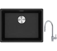 Conjunto fregadero de granito Franke Maris 125.0686.716, grifo de cocina Franke Eos 115.0590.045