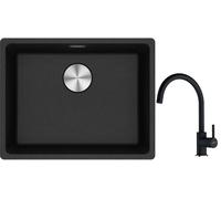 Conjunto fregadero de granito Franke Maris 125.0686.716, grifo de cocina Franke Lina 115.0626.020